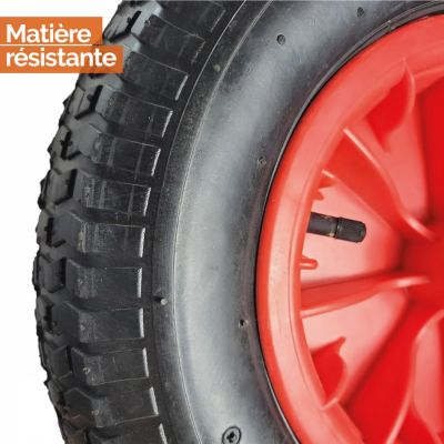 Roue gonflable pour brouette - 36 x 8.5 cm - Alésage 10 mm - Linxor