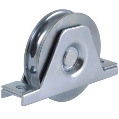Roue à rainure ronde de 100 mm sur support à deux trous