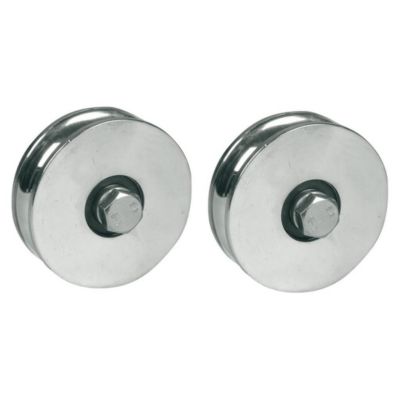Roue à rainure ronde de 120 mm avec une rainure de 20,5 mm et 1 roulement à billes - Lot de 2