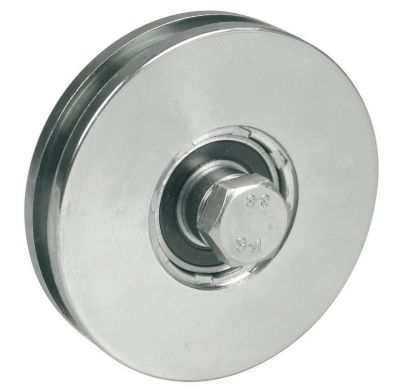 Roue à rainure ronde de 125 mm avec rainure de 8 mm pour câble, avec boulon et écrou