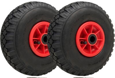 Roues pneumatiques 300 x 4, jante en plastique 260 x 85 mm, roulement à rouleaux 20 mm, charge maximale 150 kg (lot de 2)