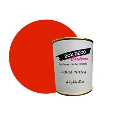 Rouge intense Peinture bois int/ext aspect velours-satin Aqua Bois  - 750 ml