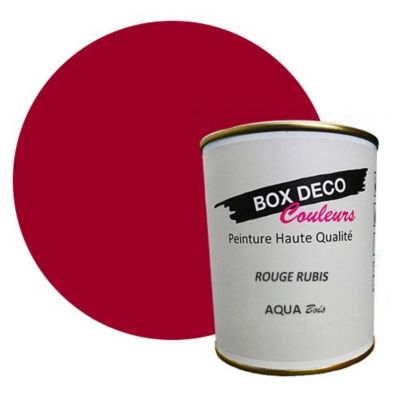 Rouge Rubis Peinture bois int/ext aspect velours-satin Aqua Bois Rouge Rubis - 750 ml