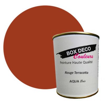 Rouge Terracotta Peinture bois int/ext aspect velours-satin Aqua Bois Rouge Terracotta- 750 ml