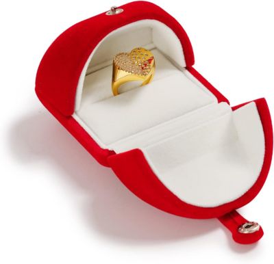 Rouge Velours Boîte à Bagues de Fiançailles Boîte de Rangement de Bagues pour Mariage Anniversaire