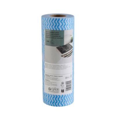 Rouleau 30 chiffons multi-usages jetables bleu L.37 x l.22cm