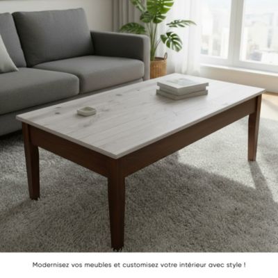 Rouleau adhésif bois blanc-gris au mètre - Autocollants Revêtement Adhésif Cuisine Meubles Salle de bain - 60cmx4m