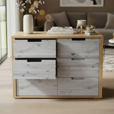 Rouleau adhésif bois blanc-gris au mètre - Autocollants Revêtement Adhésif Cuisine Meubles Salle de bain - 60cmx4m