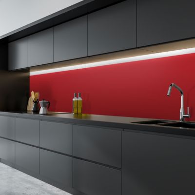 Film Adhésif Rouge Profond Brillant 61cmx100cm Au Mètre Linéaire. Pose Facile - Déco O Rouleau