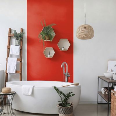 Rouleau adhésif décoratif Vinyle au Mètre - Sticker Lavable Imperméable Mur Cuisine Meubles - 60cmx40m - Rouge coquelicot