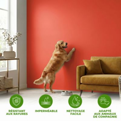 Rouleau adhésif décoratif Vinyle au Mètre - Sticker Lavable Imperméable Mur Cuisine Meubles - 60cmx40m - Rouge coquelicot