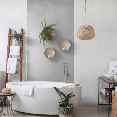 Rouleau adhésif décoratif Vinyle au Mètre - Sticker Lavable Imperméable Mur Cuisine Meubles - 60cmx6m - Argent