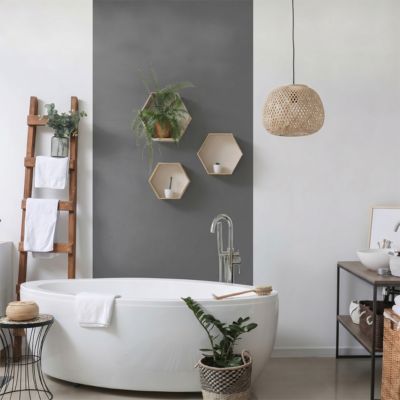 Rouleau adhésif décoratif Vinyle au Mètre - Sticker Lavable Imperméable Mur Cuisine Meubles - 60cmx7m - Gris foncé