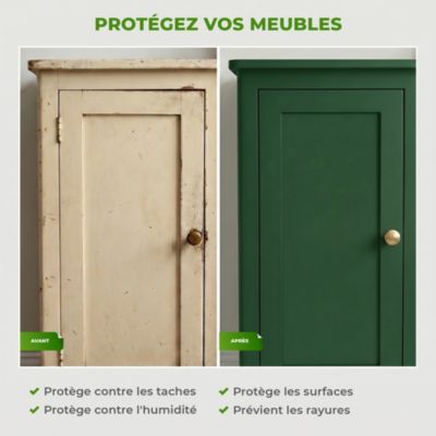 Rouleau adhésif Imperméable Vinyle au Mètre - Sticker Lavable Cuisine Meuble Armoire Porte - 60cmx2m - Vert foncé