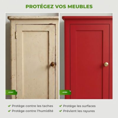 Rouleau adhésif Imperméable Vinyle au Mètre - Sticker Lavable Cuisine Meuble Armoire Porte - 60cmx8m - Rouge cerise