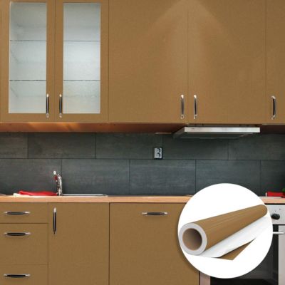 Rouleau adhésif Imperméable Vinyle au Mètre - Sticker Lavable Cuisine Meuble Armoire Porte - 60cmx9m - Cuivre