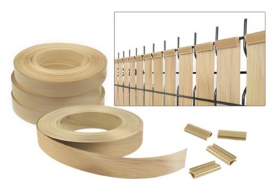 Rouleau brise-vue PVC 400m BALDO L.46mm beige - Kit complet fixation avec clips et profil de finition