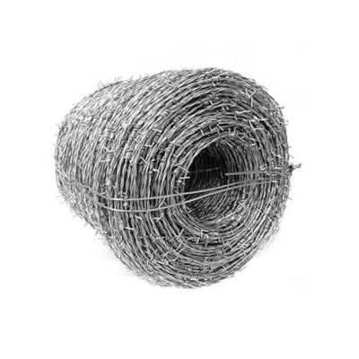 Rouleau De Fil Double En Acier Barbelé, En Acier Galvanisé pour Ferme, Sécurité Facile à Plier pour Le Bétail (2.3mm 30m)