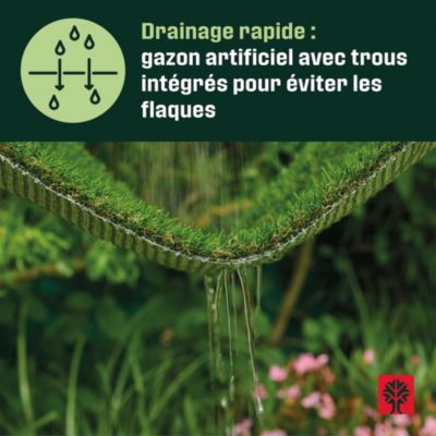 Rouleau de gazon synthétique L.4m x l.1m H.30mm Orno Klikstrom