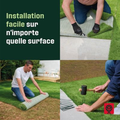 Rouleau de gazon synthétique L.4m x l.1m H.30mm Orno Klikstrom