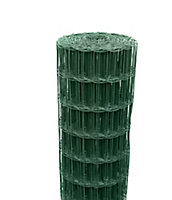 Rouleau de grillage soudé Blooma - coloris vert - maille rectangulaire 50 x 100 mm - L.10 m x H.0,80 m