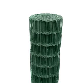 Rouleau de grillage soudé Blooma - coloris vert - maille rectangulaire 50 x 100 mm - L.10 m x H.0,80 m