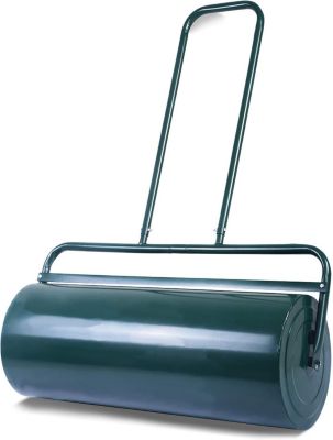 Rouleau à Gazon de Jardin 30CM Volume 48L avec Poignée en Forme U Rouleu de Jardin en Acier Rempli de Sable Eau