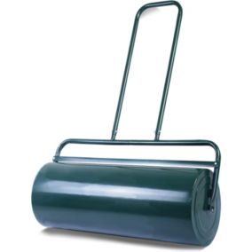 Rouleau à Gazon de Jardin 30CM Volume 48L avec Poignée en Forme U Rouleu de Jardin en Acier Rempli de Sable Eau