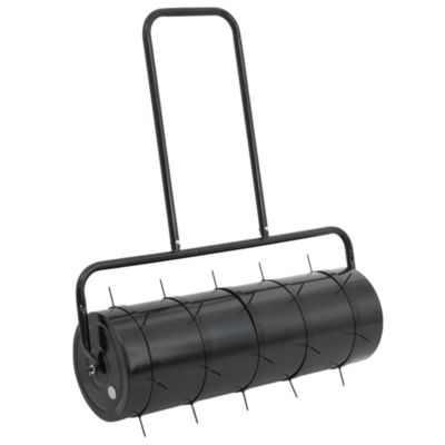 Rouleau à gazon de jardin à tirer et colliers d'aérateur 63 L fer acier vidaXL