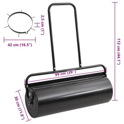 Rouleau à gazon de jardin à tirer et colliers d'aérateur 63 L fer acier vidaXL