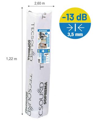 Rouleau isolant mince phonique Soprema Tecsound 122 x 260 cm (vendu au rouleau)