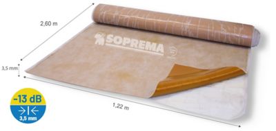 Rouleau isolant mince phonique Soprema Tecsound 122 x 260 cm (vendu au rouleau)