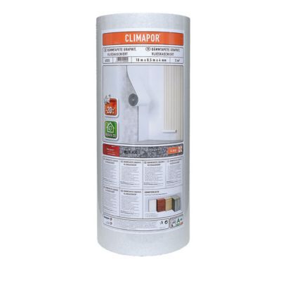 Rouleau isolant polystyrène graphite + papier CLIMAPOR - 10 x 0,5 m, ép.4 mm