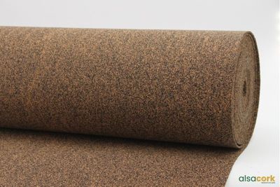 rouleau isolant souple en liège (50%) et caoutchouc (50%), ép. 3mm - 10m x 1m