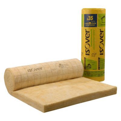 Rouleau laine de verre Isover Isoconfort 35 nu - 1,2 x 10 m ép.60 mm (vendu au rouleau)