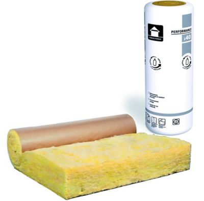 Rouleau laine de verre kraft Supralaine - 1,2 x 5,4 m ép.200 mm R. 5 m²K/W (vendu au rouleau)