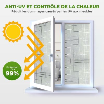 Rouleau occultant vitrostatique étoiles design pour fenêtre au mètre - Film Anti Regard Electrostatique - 45cmx1m