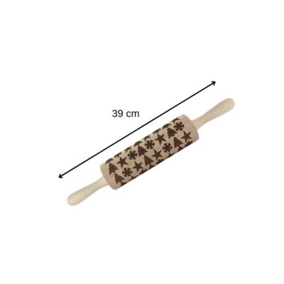 Rouleau à pâtisserie en bois motif noël 39 cm Fackelmann Noël