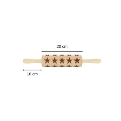 Rouleau à pâtisserie en bois motif étoiles 40 cm Fackelmann Noël