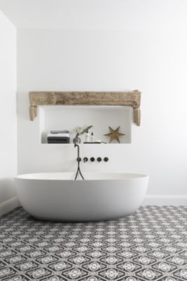 Rouleau PVC Gerflor Saloon Alma blanc et noir (vendu au m²)