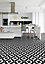 Rouleau PVC Gerflor Saloon cordoba noir et blanc (vendu au m²)
