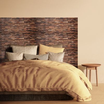 Rouleau revêtement adhésif vinyle au mètre - Sticker mural tête de lit - BOIS BRUN VINTAGE - 120x160cm