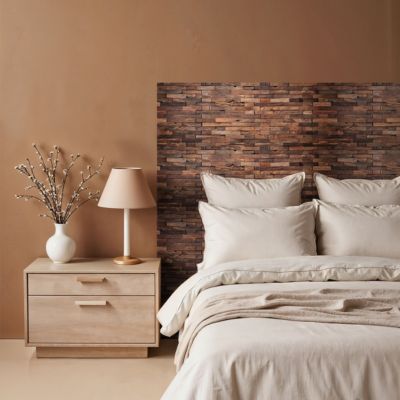 Rouleau revêtement adhésif vinyle au mètre - Sticker mural tête de lit - BOIS BRUN VINTAGE - 120x160cm