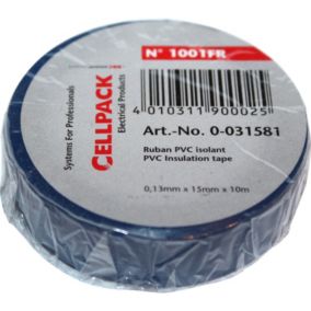Rouleau ruban adhésif 10m x 15mm - Bleu - CellPack