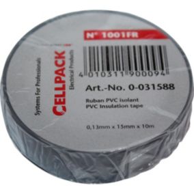 Rouleau ruban adhésif 10m x 15mm - Gris - CellPack