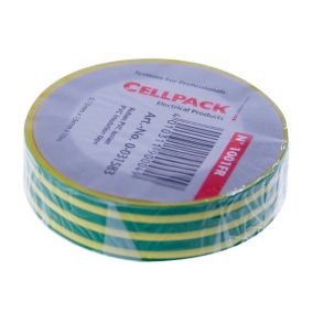 Rouleau ruban adhésif 10m x 15mm - Vert/Jaune - CellPack