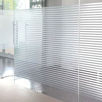 Rouleau vitrostatique lignes pour fenêtre au mètre - Film Anti Regard Electrostatique Occultant Vitre Anti UV - 45cmx2m