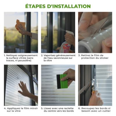 Rouleau vitrostatique lignes pour fenêtre au mètre - Film Anti Regard Electrostatique Occultant Vitre Anti UV - 45cmx2m