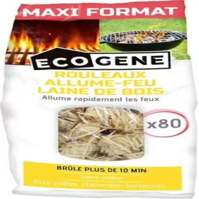 Rouleaux allume-feu laine de bois ECOGENE maxi format x80