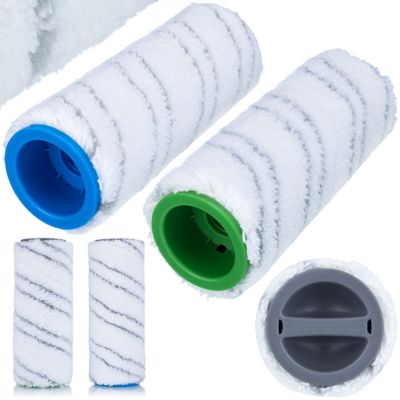 Rouleaux de Rechange pour Balai Électrique - Lot de 2, Microfibre 145x45 mm, Compatible Kärcher FC3-FC8 EWM2